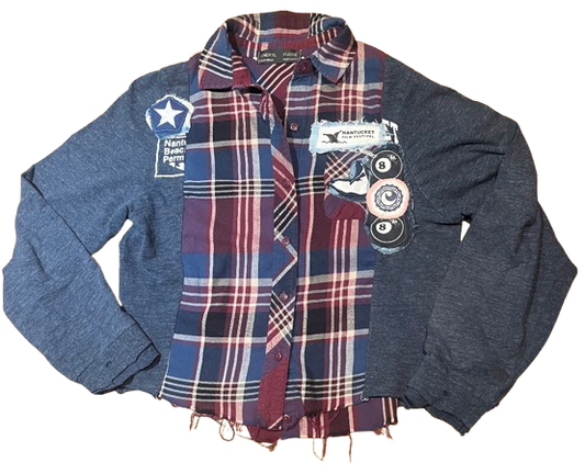 Grey Red Nantucket Flannel