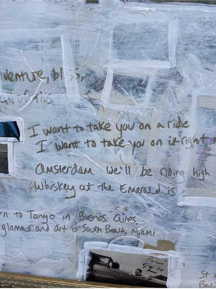 Handwritten text detail in I Want to Take You on a Ride by Cheryl Fudge