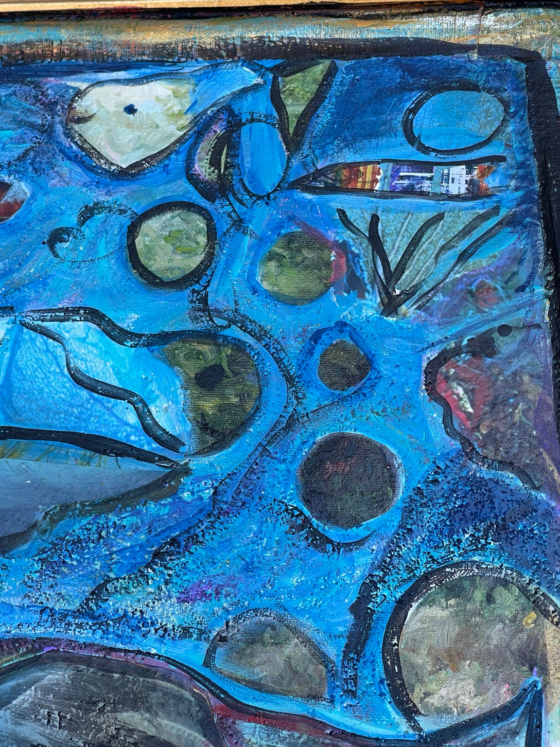 Underwater forms and mixed-media detail
